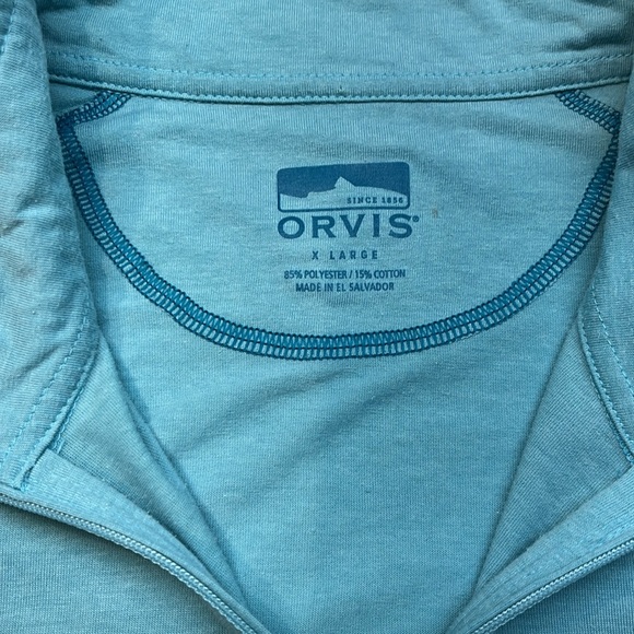 Orvis Men’s Extra Large 1/4 Zip Long Sleeve Pullover Shirt Pre Owned - Picture 3 of 8